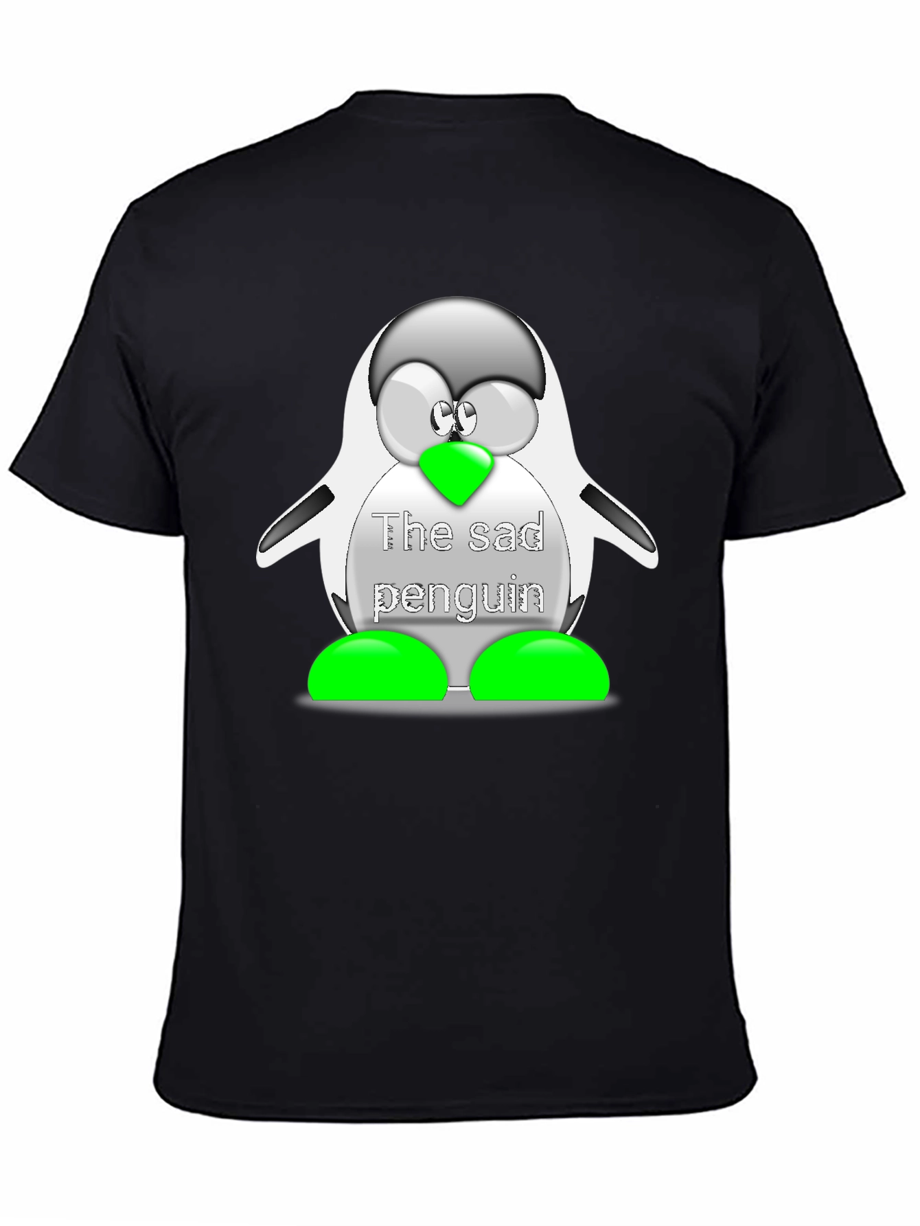 Sad Penguin Graphic T-Shirt - Unisex Casual Wear