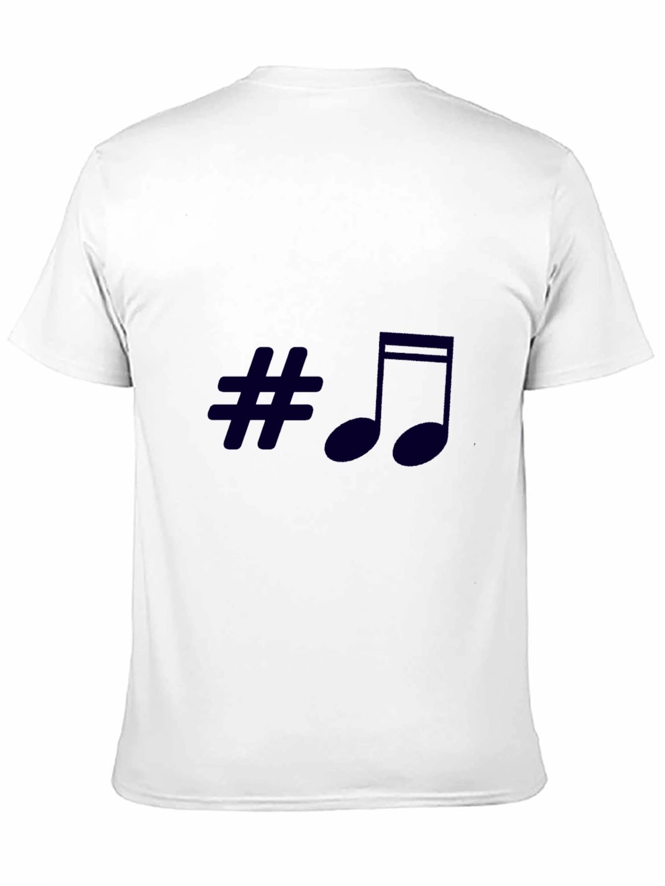 Stylish Music Symbol Black T-Shirt