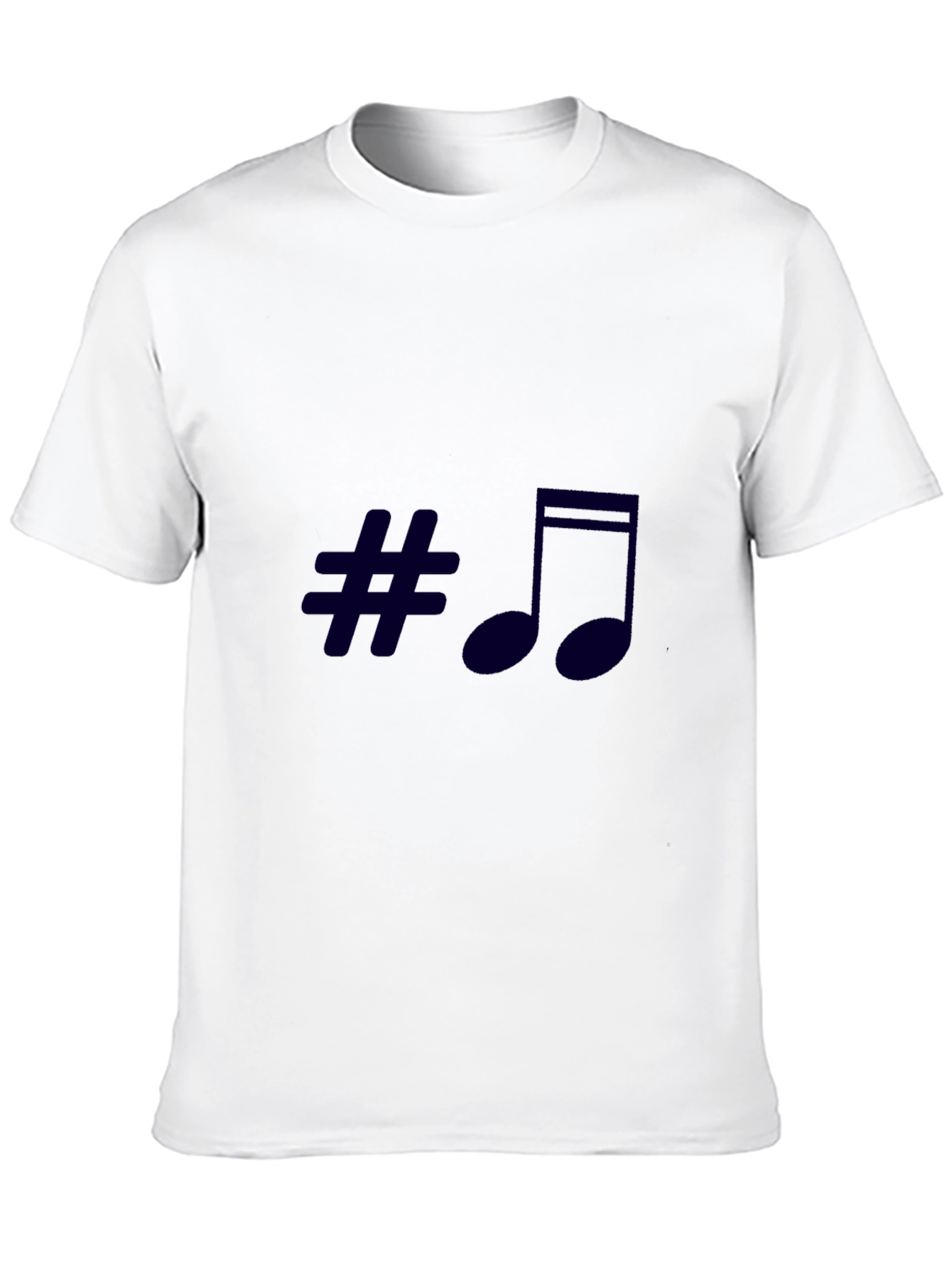 Stylish Music Symbol Black T-Shirt