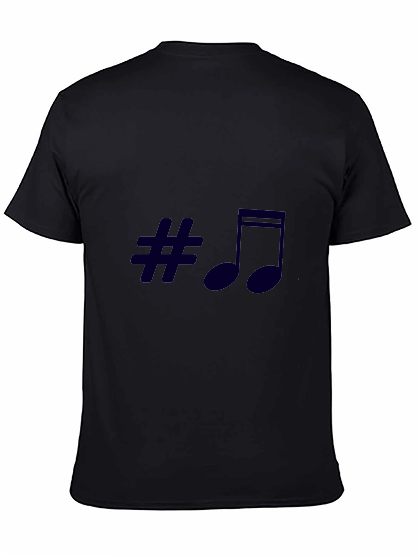 Stylish Music Symbol Black T-Shirt
