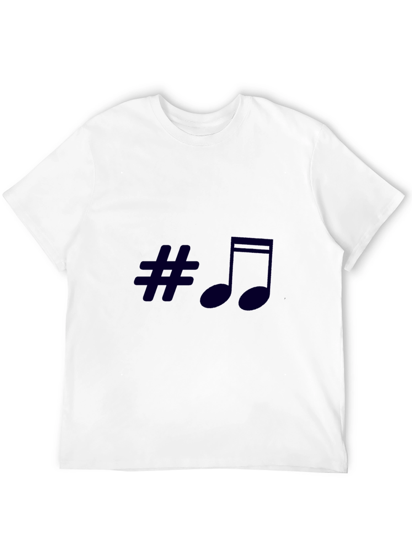 Stylish Music Symbol Black T-Shirt