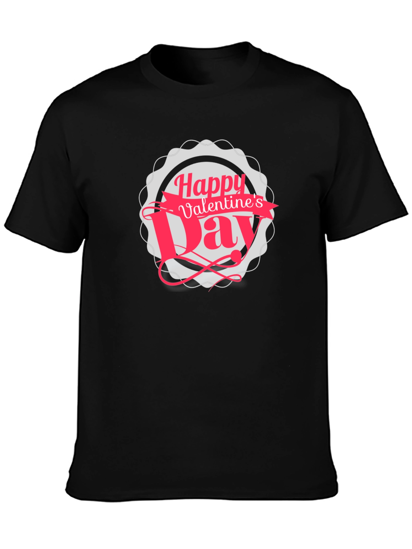 Happy Valentines Day Black T-Shirt