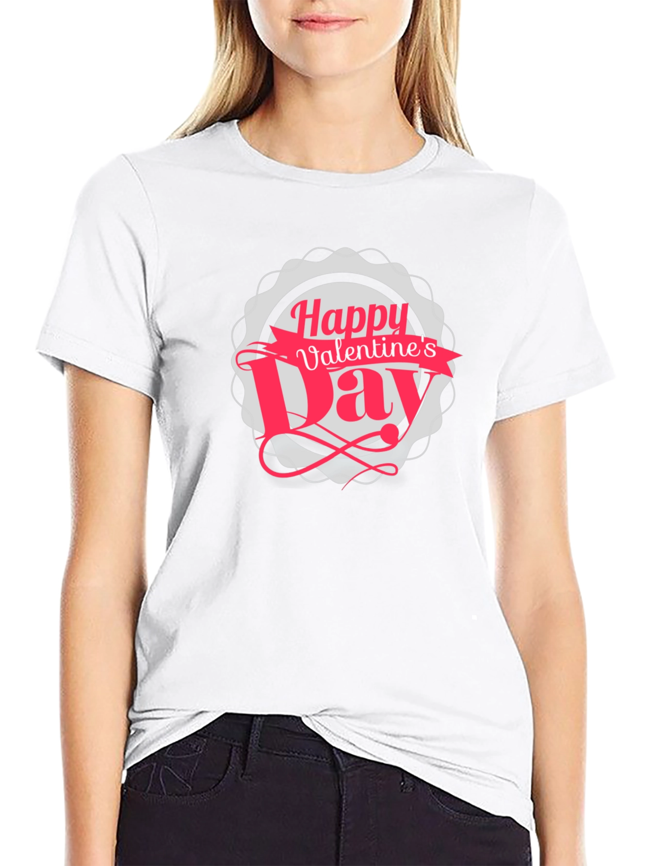 Happy Valentines Day Black T-Shirt