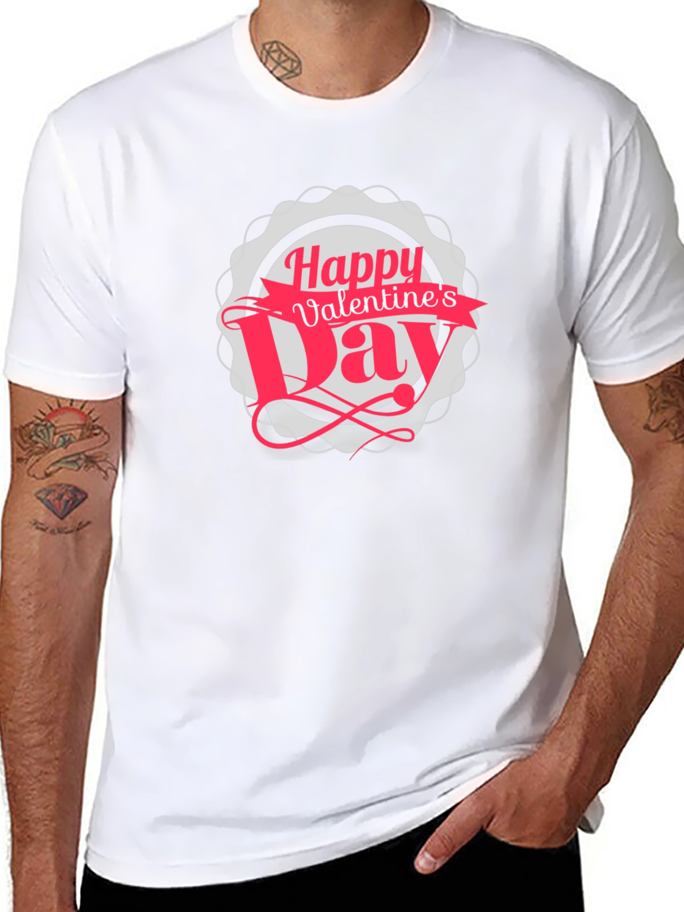 Happy Valentines Day Black T-Shirt