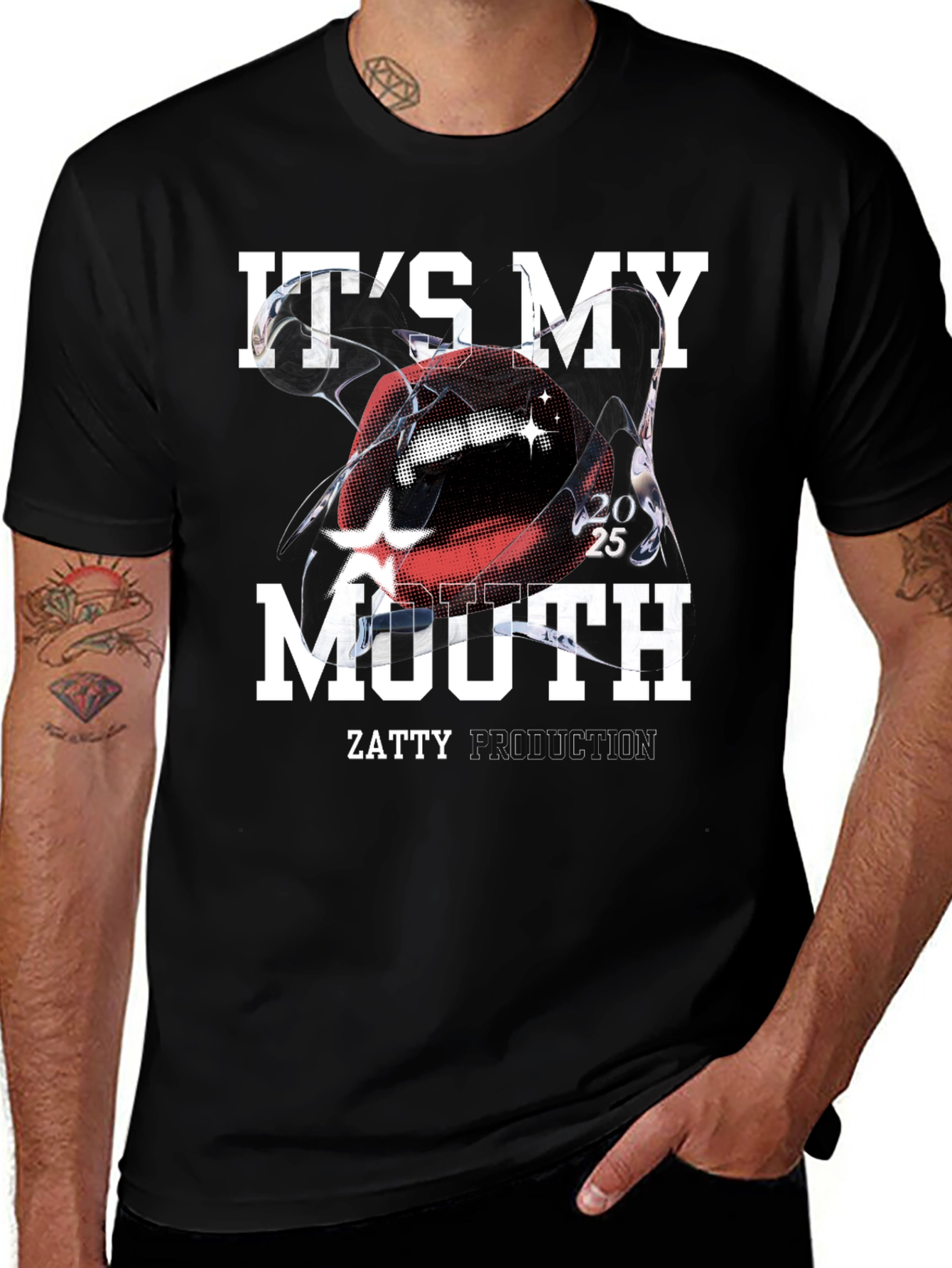Its My Mouth Black Graphic Tee