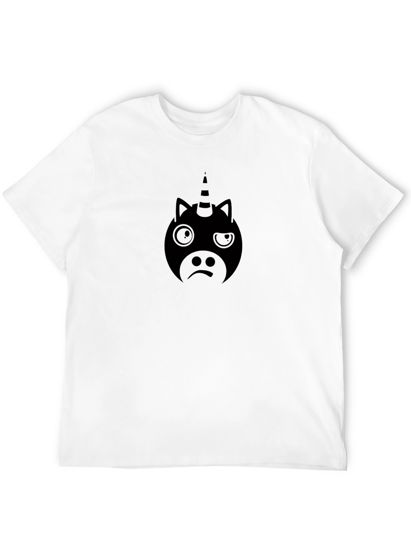 Unicorn Face Graphic Black T-Shirt