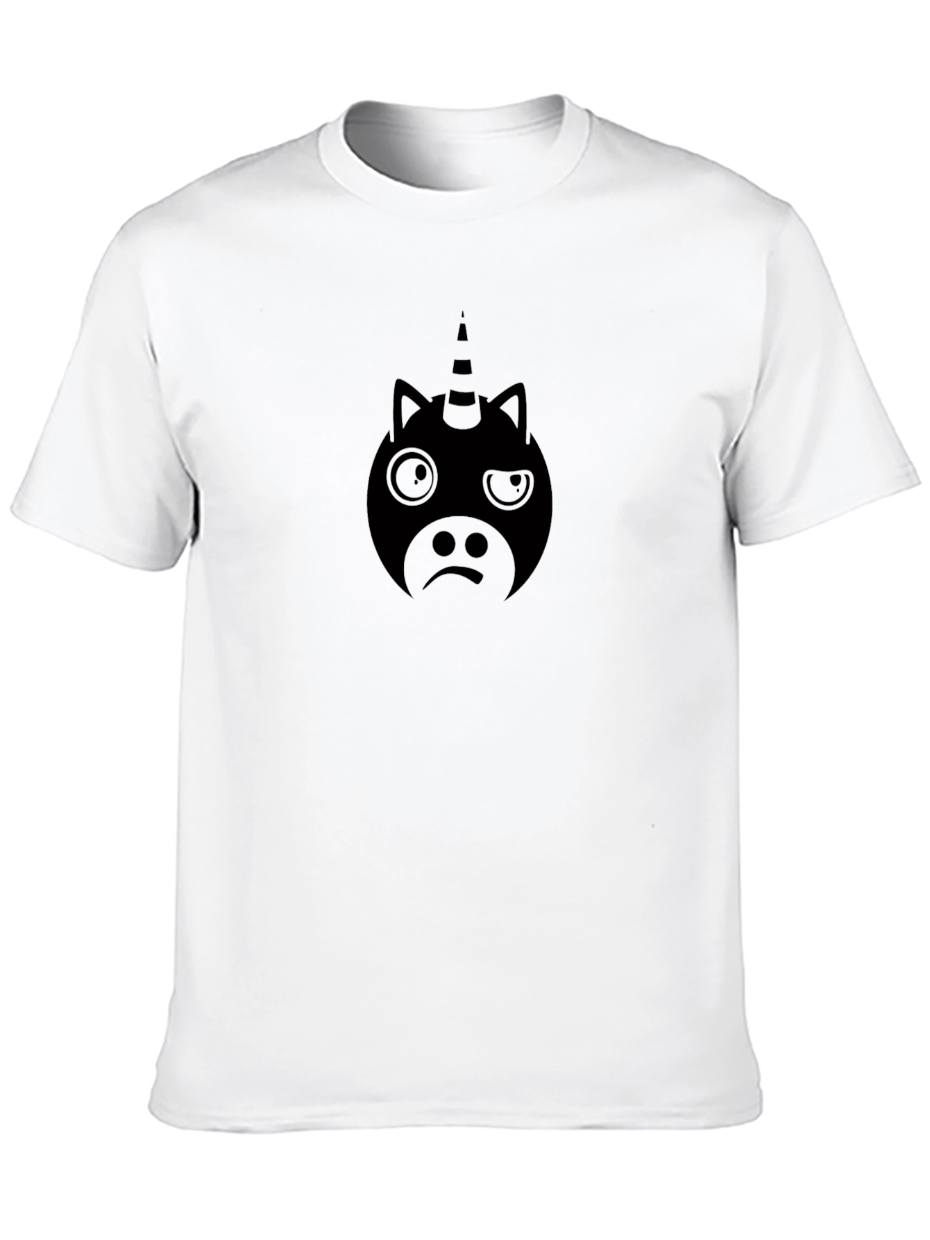 Unicorn Face Graphic Black T-Shirt