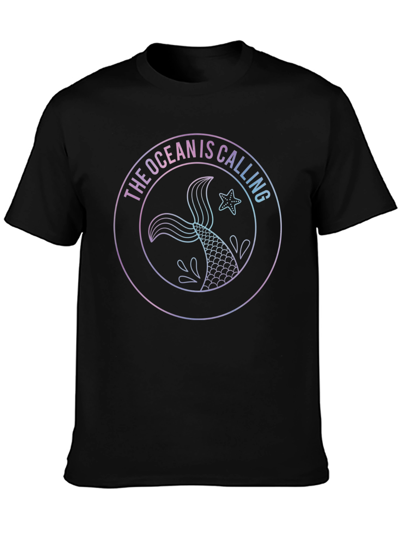 Ocean Is Calling Black Graphic Tee