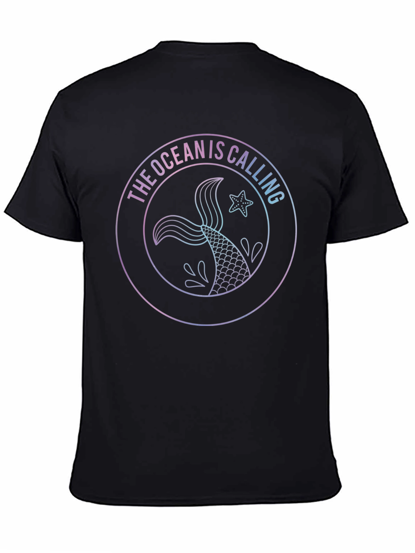 Ocean Is Calling Black Graphic Tee