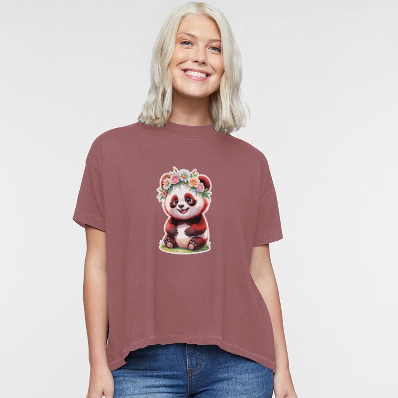 panda bear with flower