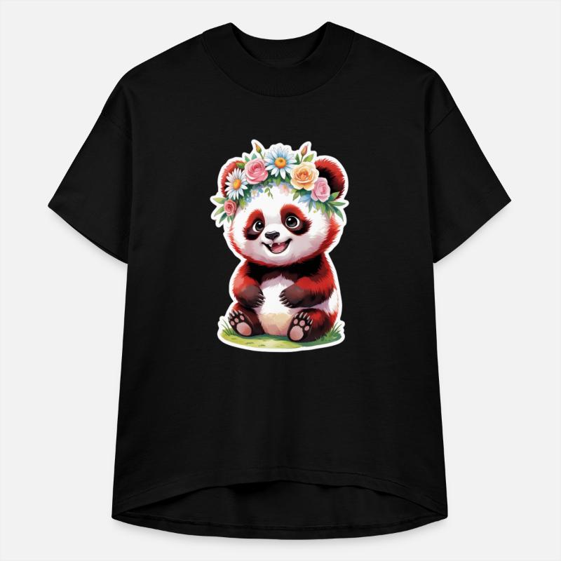 panda bear with flower
