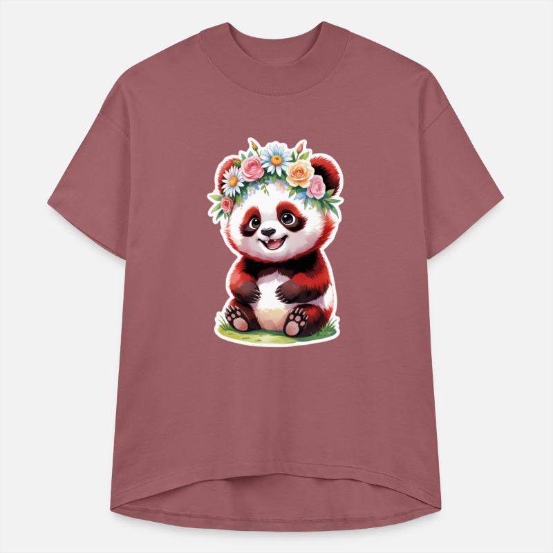 panda bear with flower