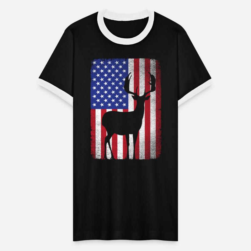 Patriotic Deer Hunting Hunter Dad American Flag