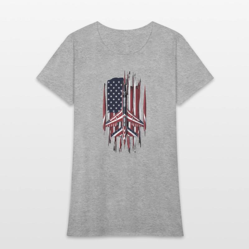 Patriotic Fighter Jet American Flag Art