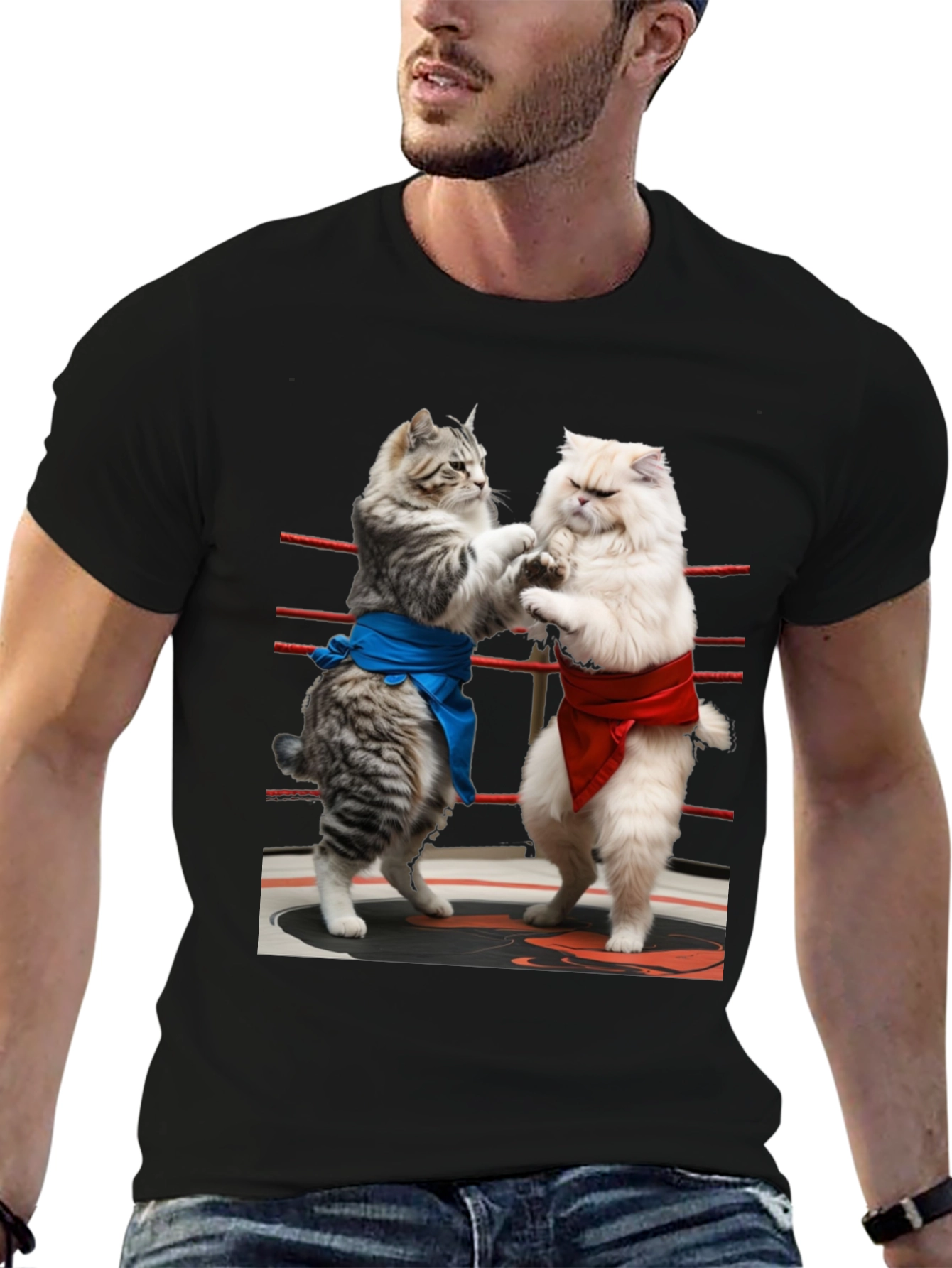Sumo Cats T-Shirt - Funny Kitten Wrestling Tee
