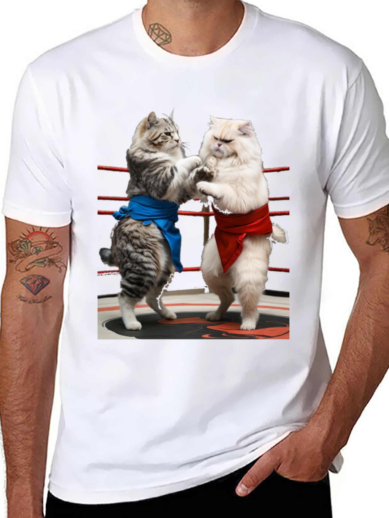 Sumo Cats T-Shirt - Funny Kitten Wrestling Tee