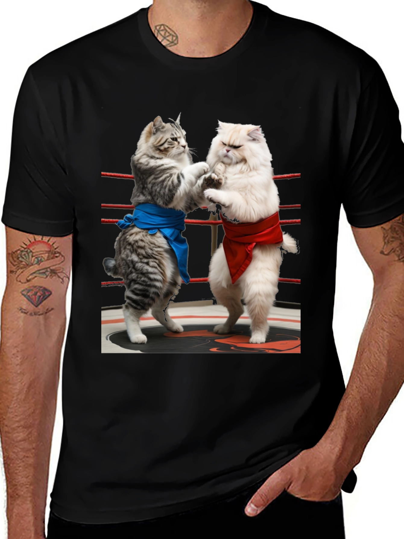 Sumo Cats T-Shirt - Funny Kitten Wrestling Tee
