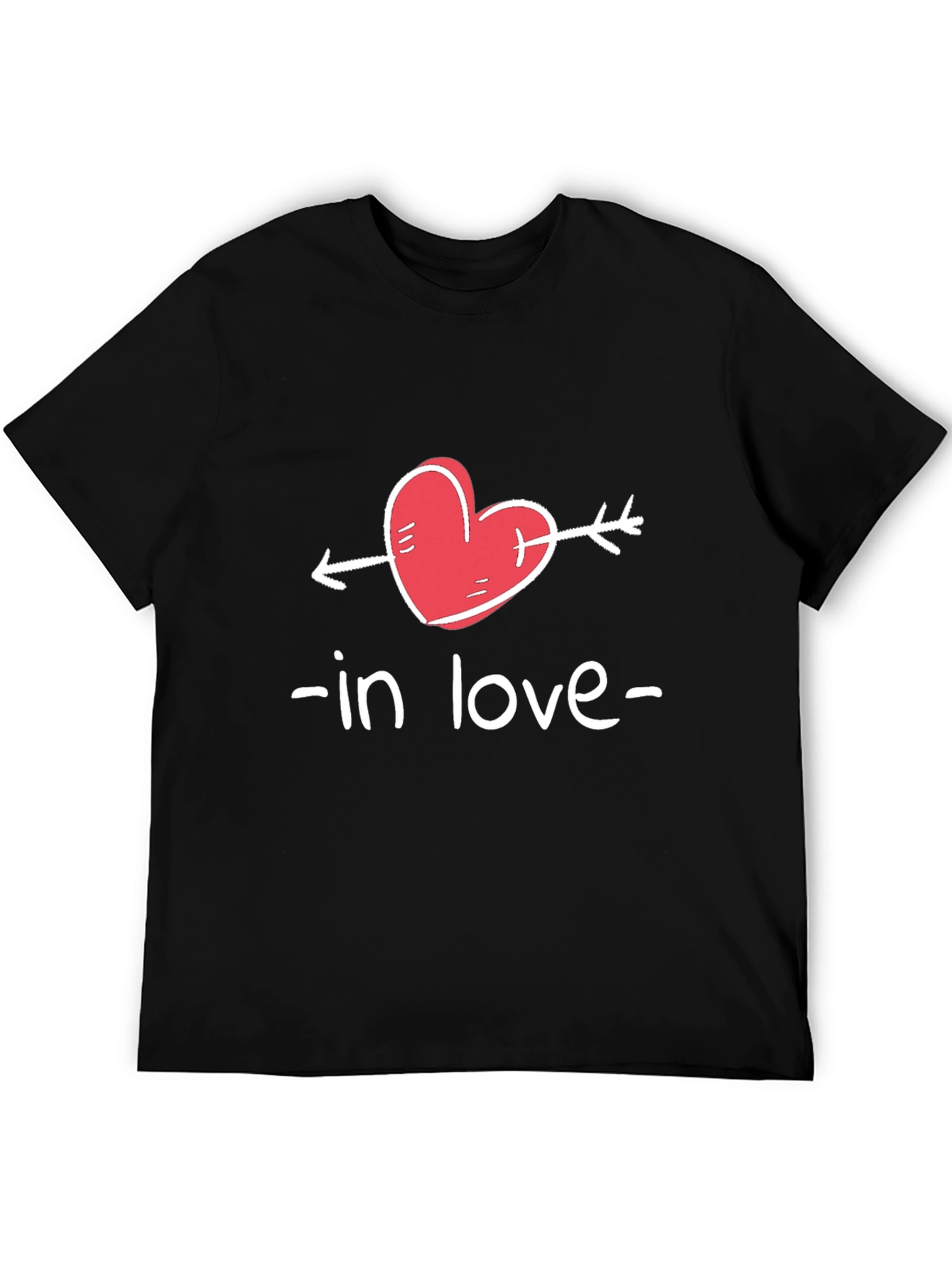 In Love Heart Arrow Graphic Tee - Black