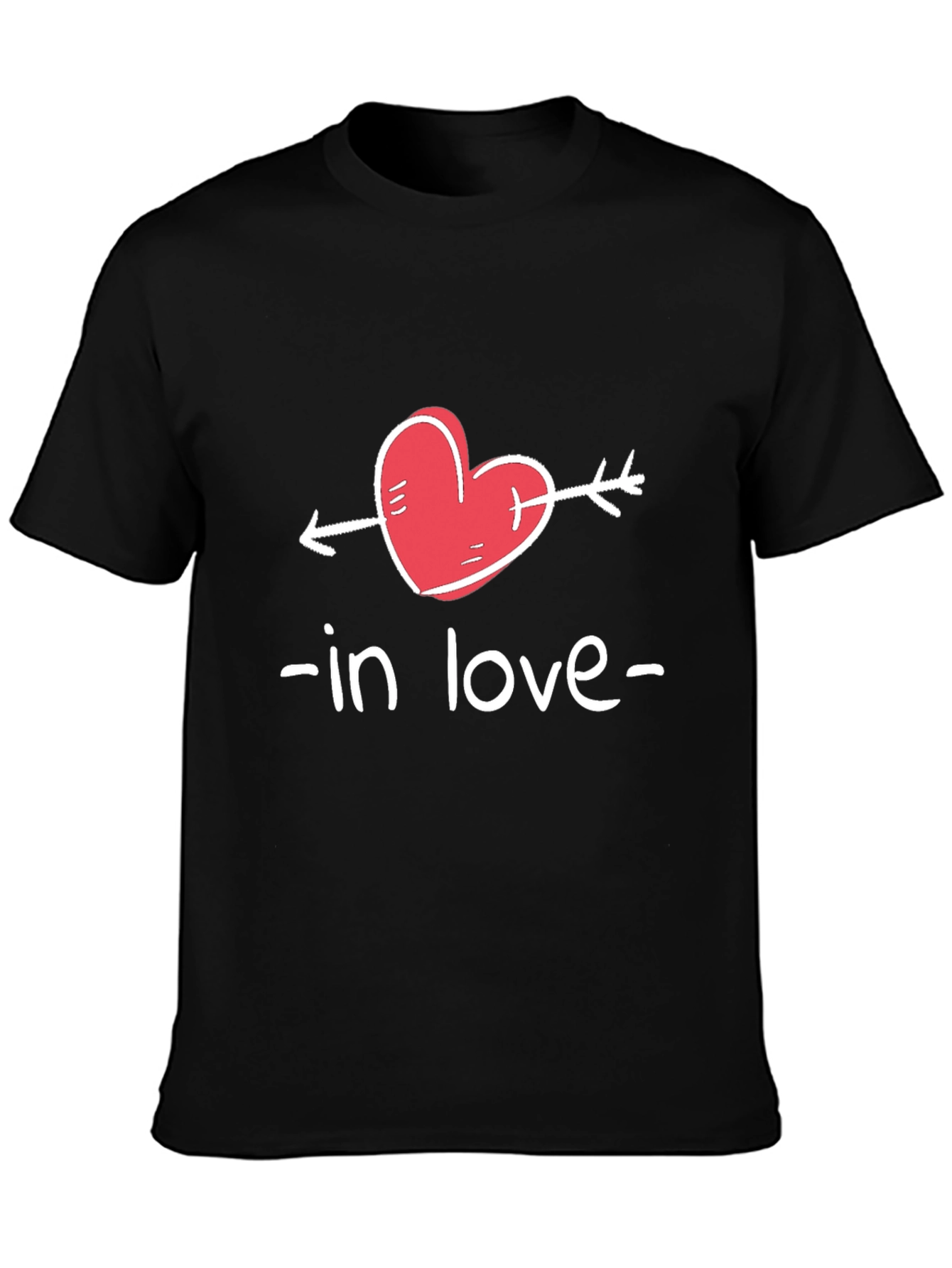 In Love Heart Arrow Graphic Tee - Black