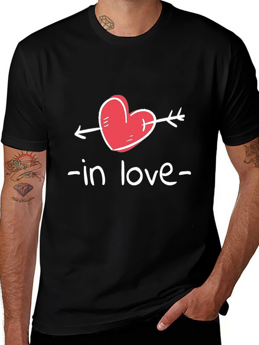 In Love Heart Arrow Graphic Tee - Black