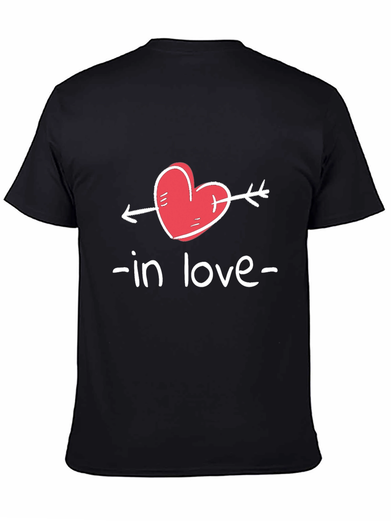 In Love Heart Arrow Graphic Tee - Black