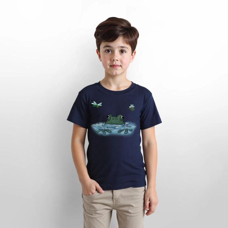 Peepin Frog on Lake - Kids Shirt Designs