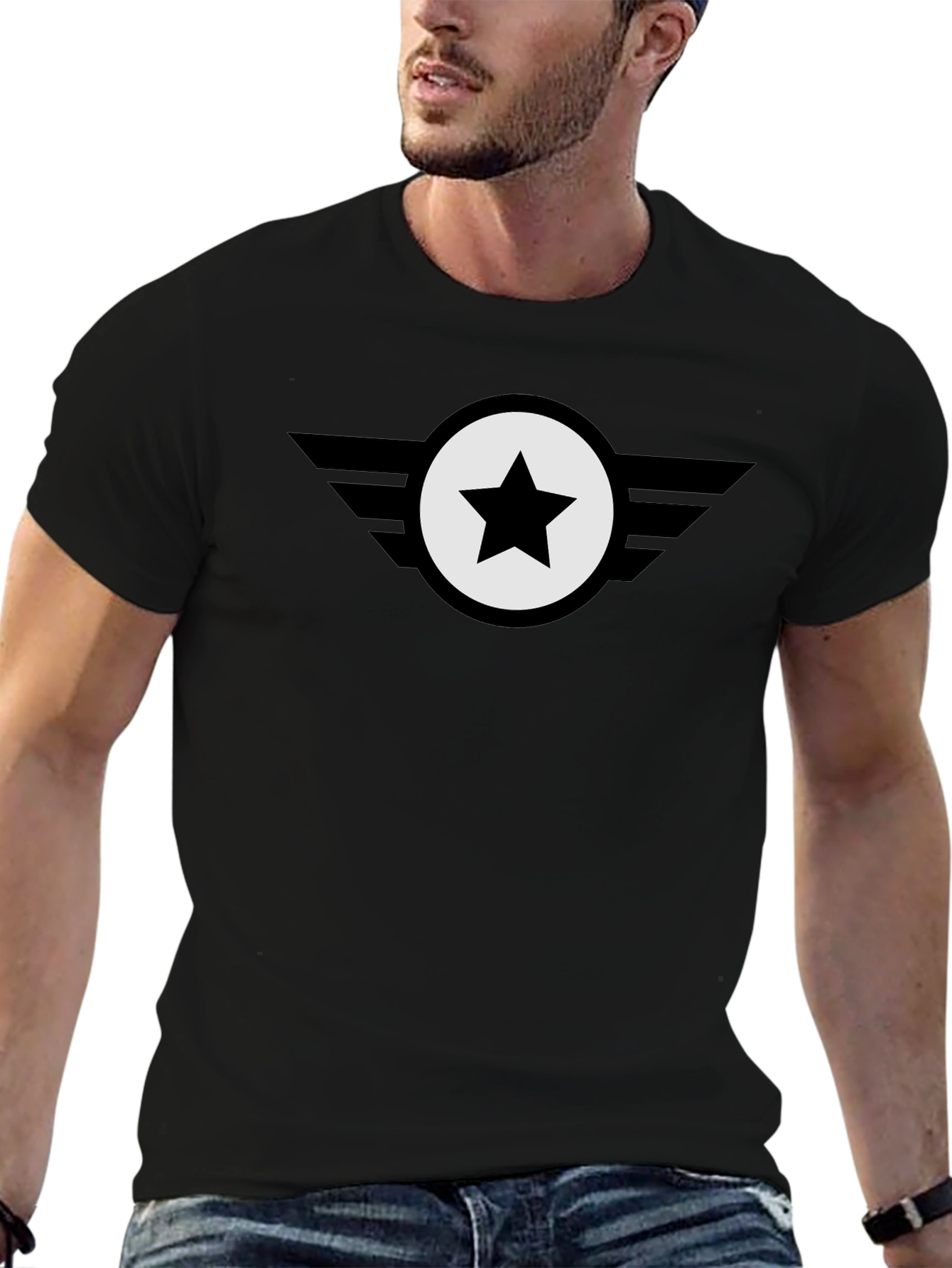 Black Star Emblem Tee - Classic Cool