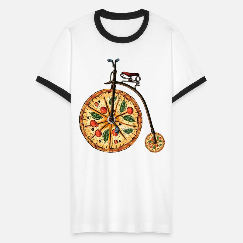Pizza Pun With Penny Farthing Bicycle Art Bike Pun
