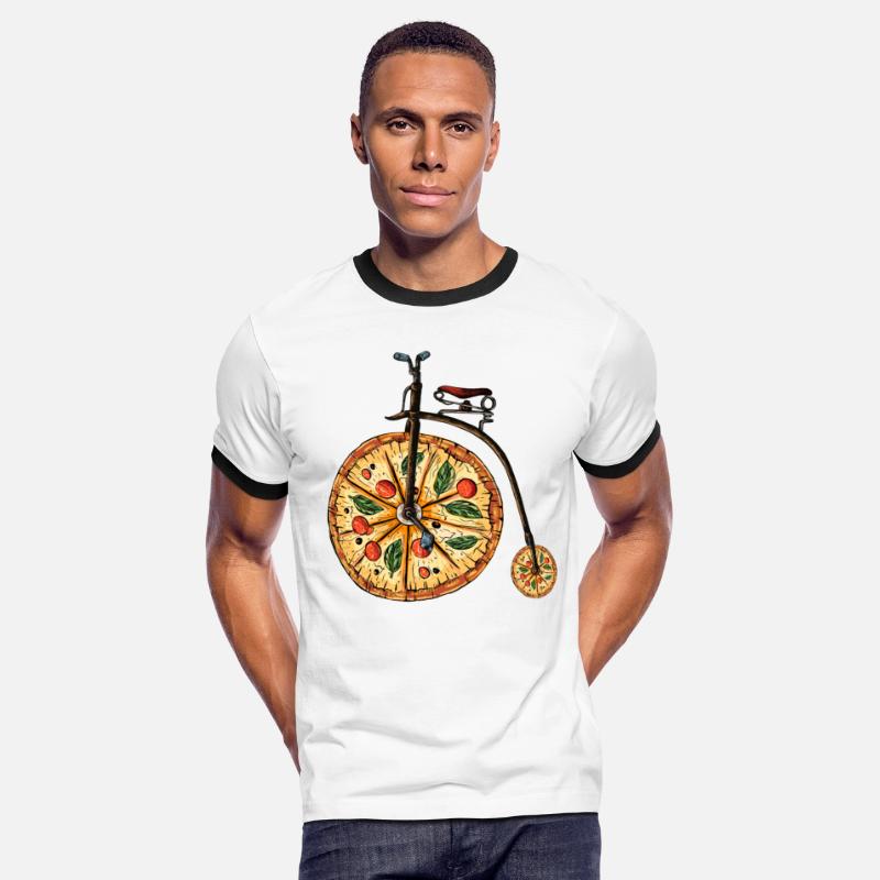 Pizza Pun With Penny Farthing Bicycle Art Bike Pun