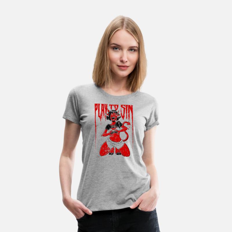 Play to Sin Gamer Sexy Red Cartoon Devil Girl