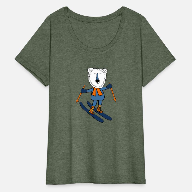 polar bear ski with orange scarf