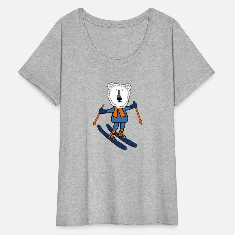 polar bear ski with orange scarf