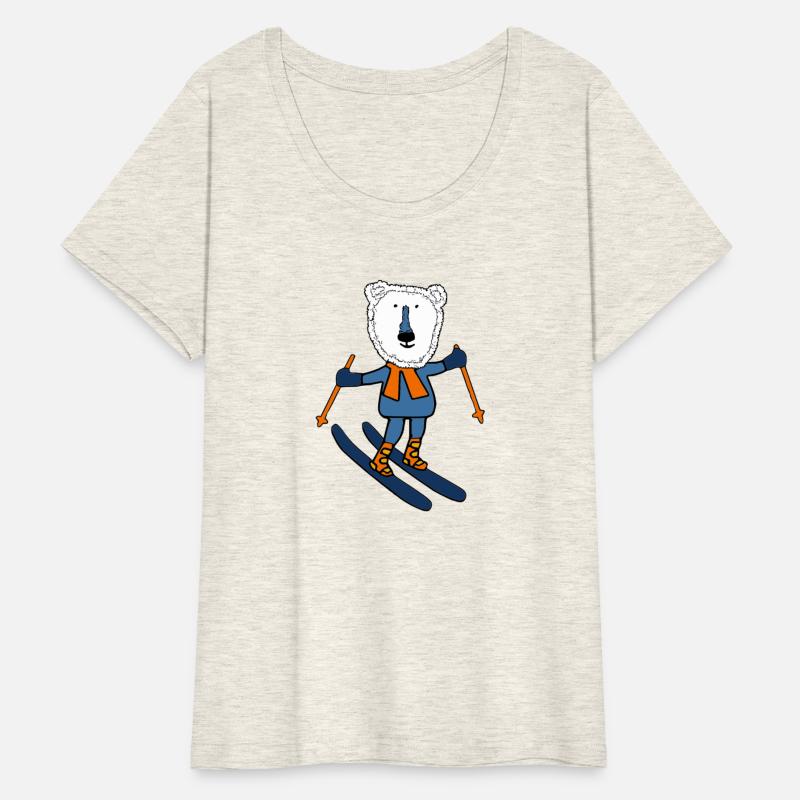 polar bear ski with orange scarf