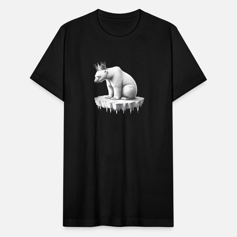 Polar bear with crown on ice floe arctic wildlife