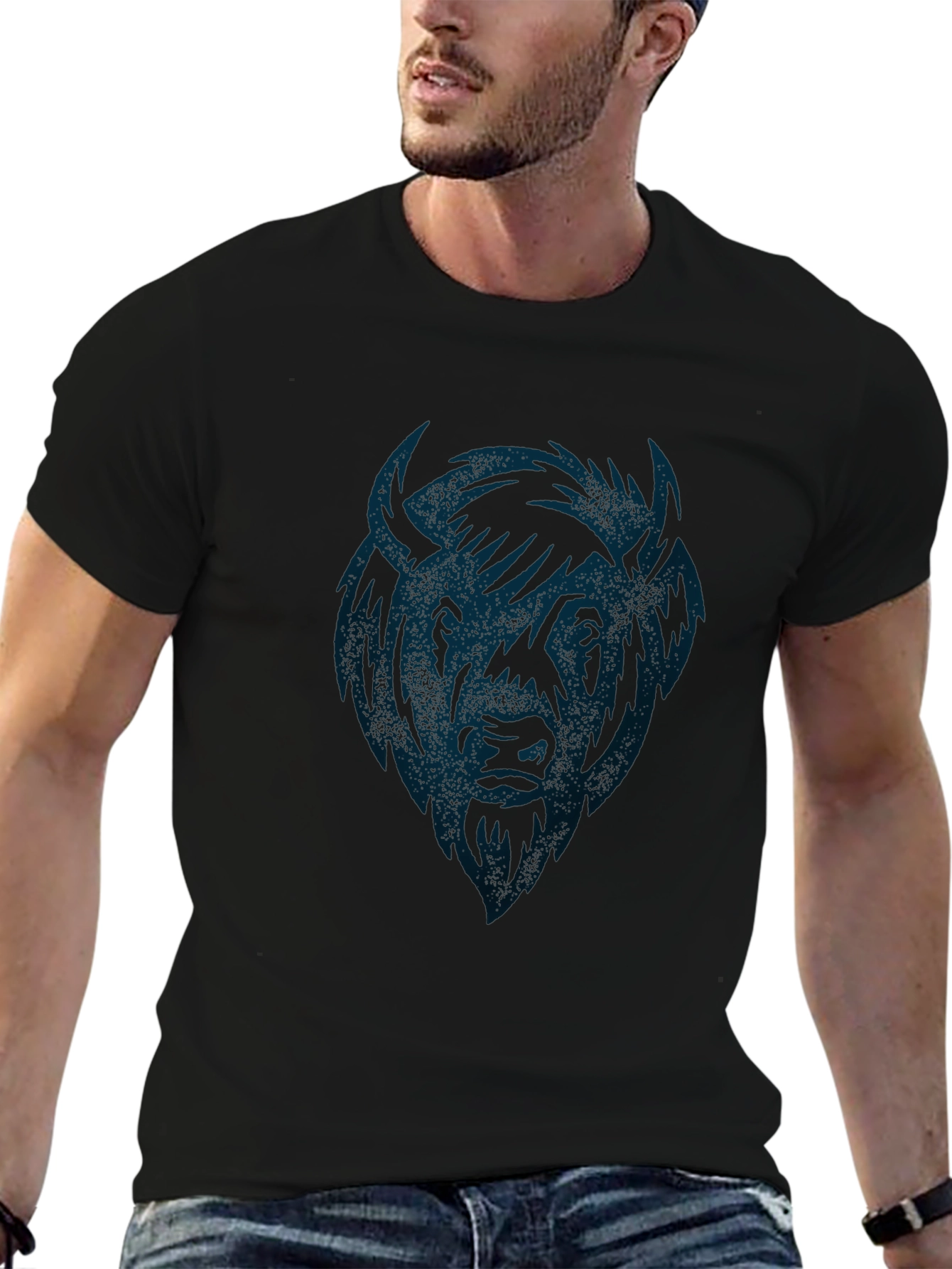 Cool Buffalo Graphic Tee - Soft Black Cotton