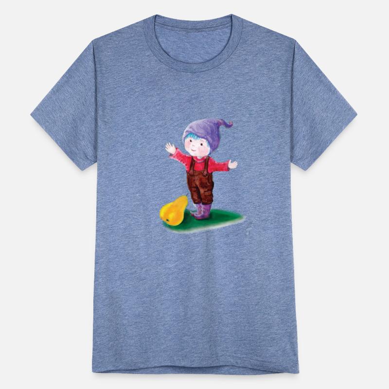 Purple Hat Gnome With Blue Hair & Pear