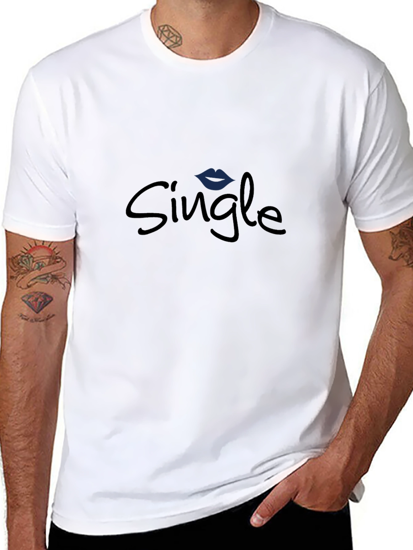 Single Lips Graphic Black Tee