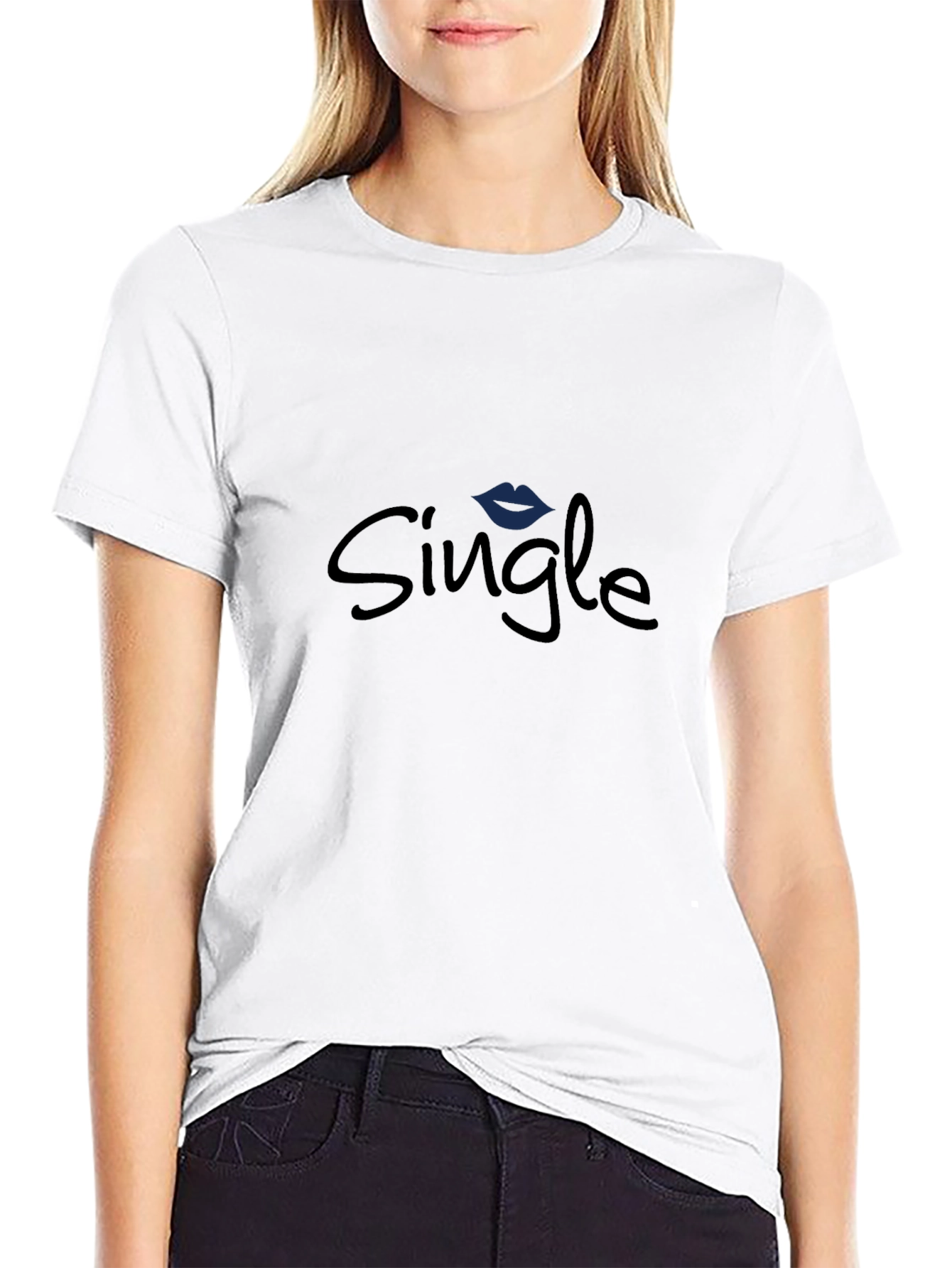 Single Lips Graphic Black Tee