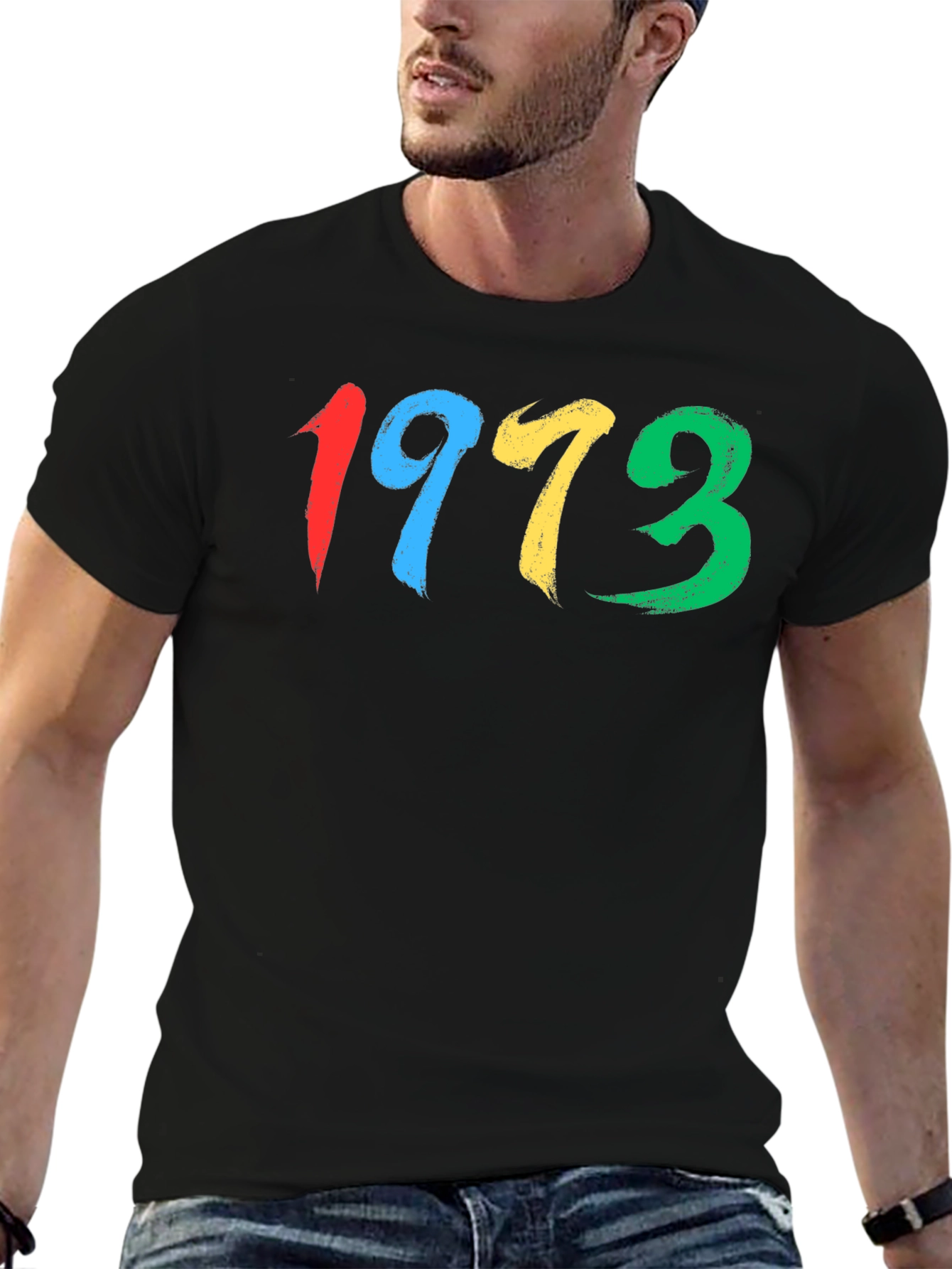 1973 Brush Stroke Graphic Tee - Retro Cool