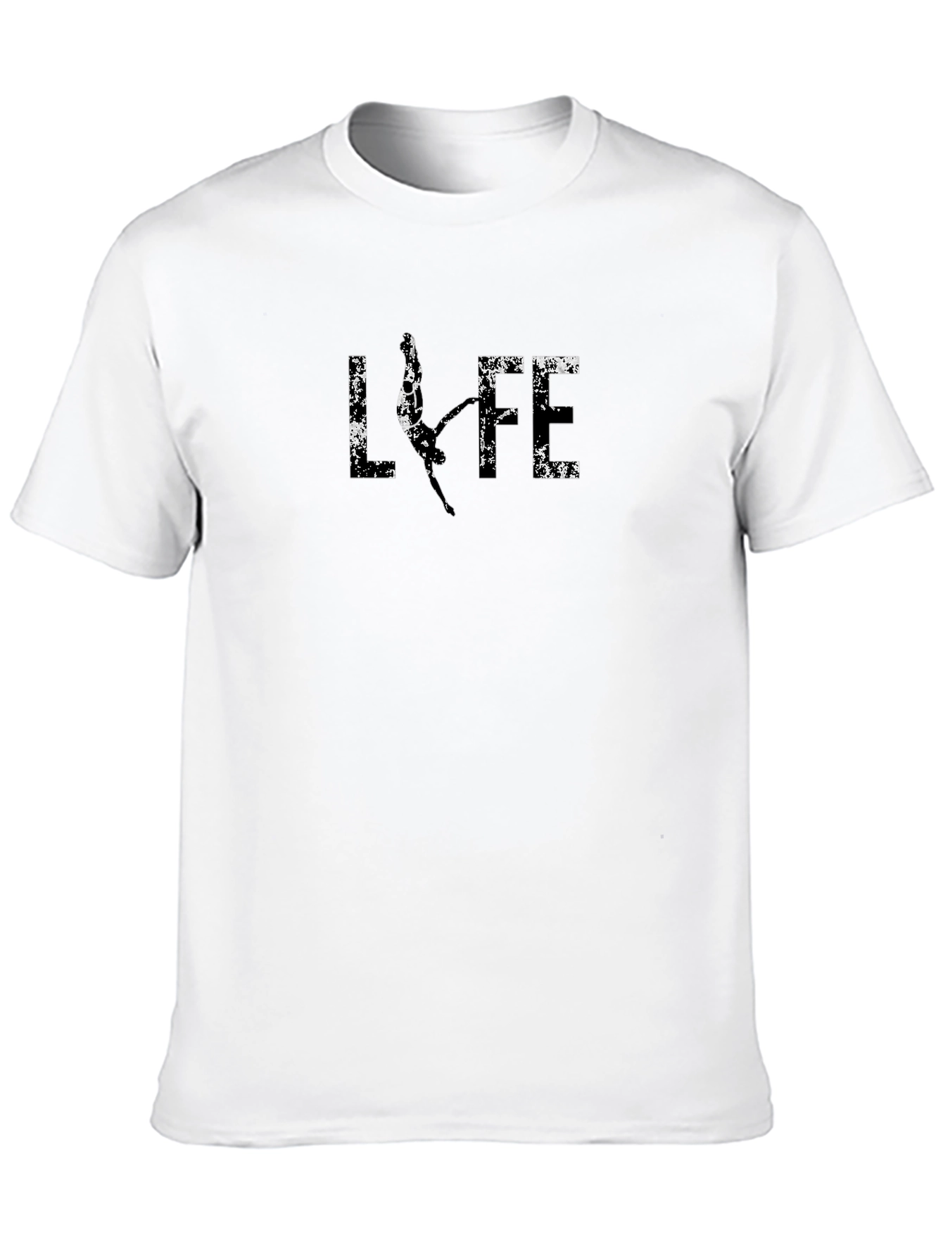 Grunge LIFE Graphic Tee - Black Casual Shirt