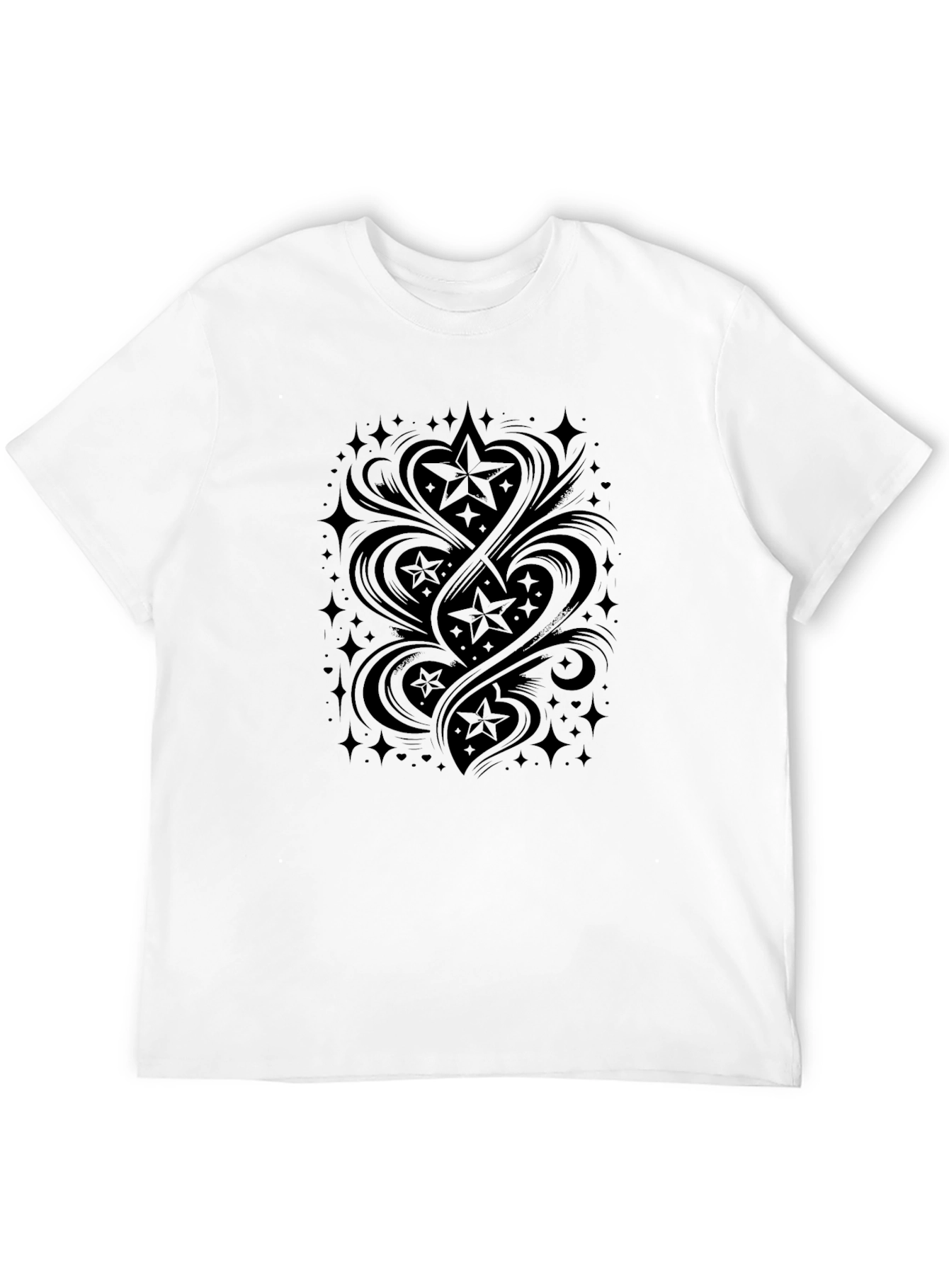 Stylish Black Star Graphic Tee - Modern Streetwear