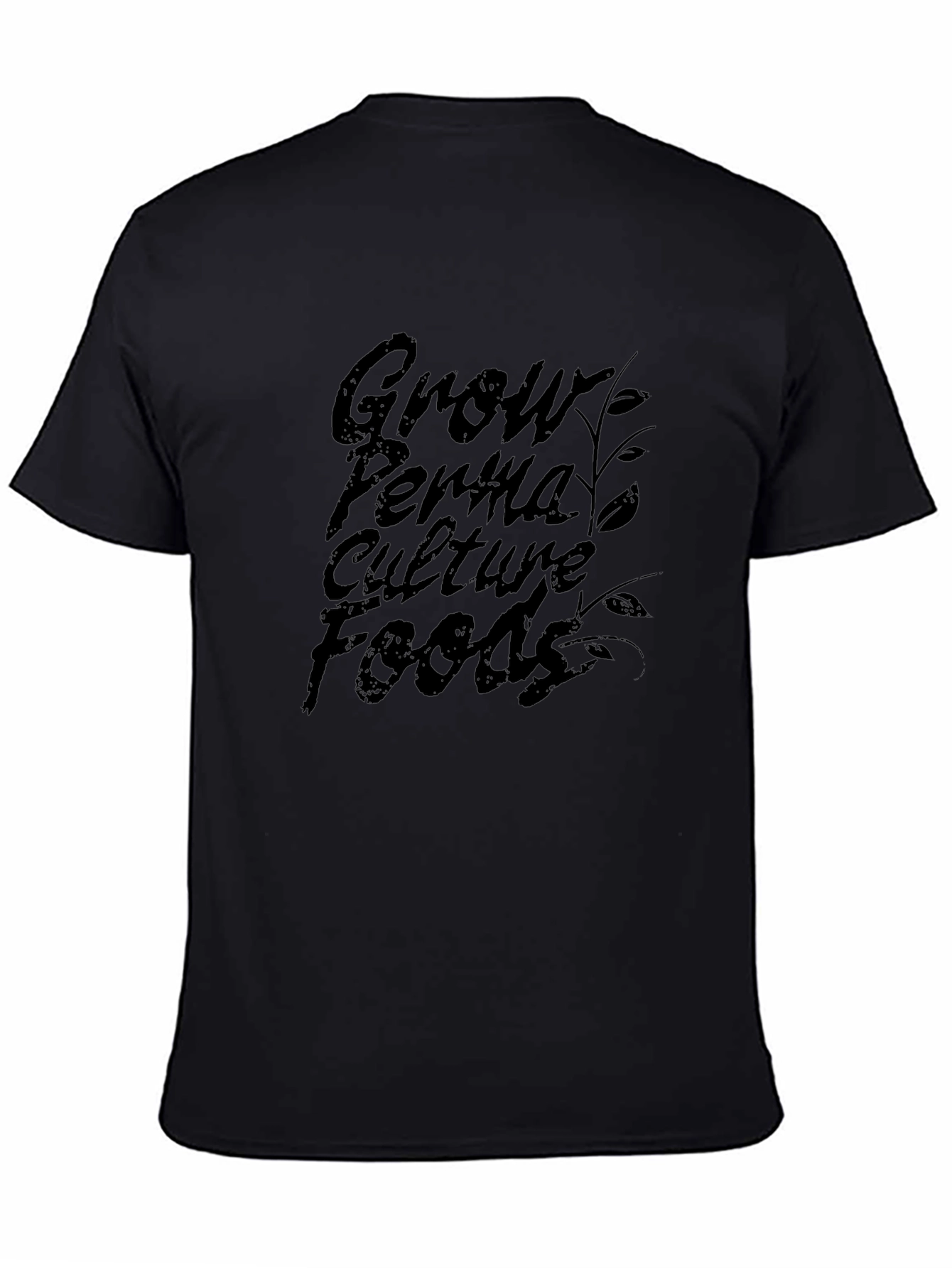 Grow Permaculture Foods Black T-Shirt