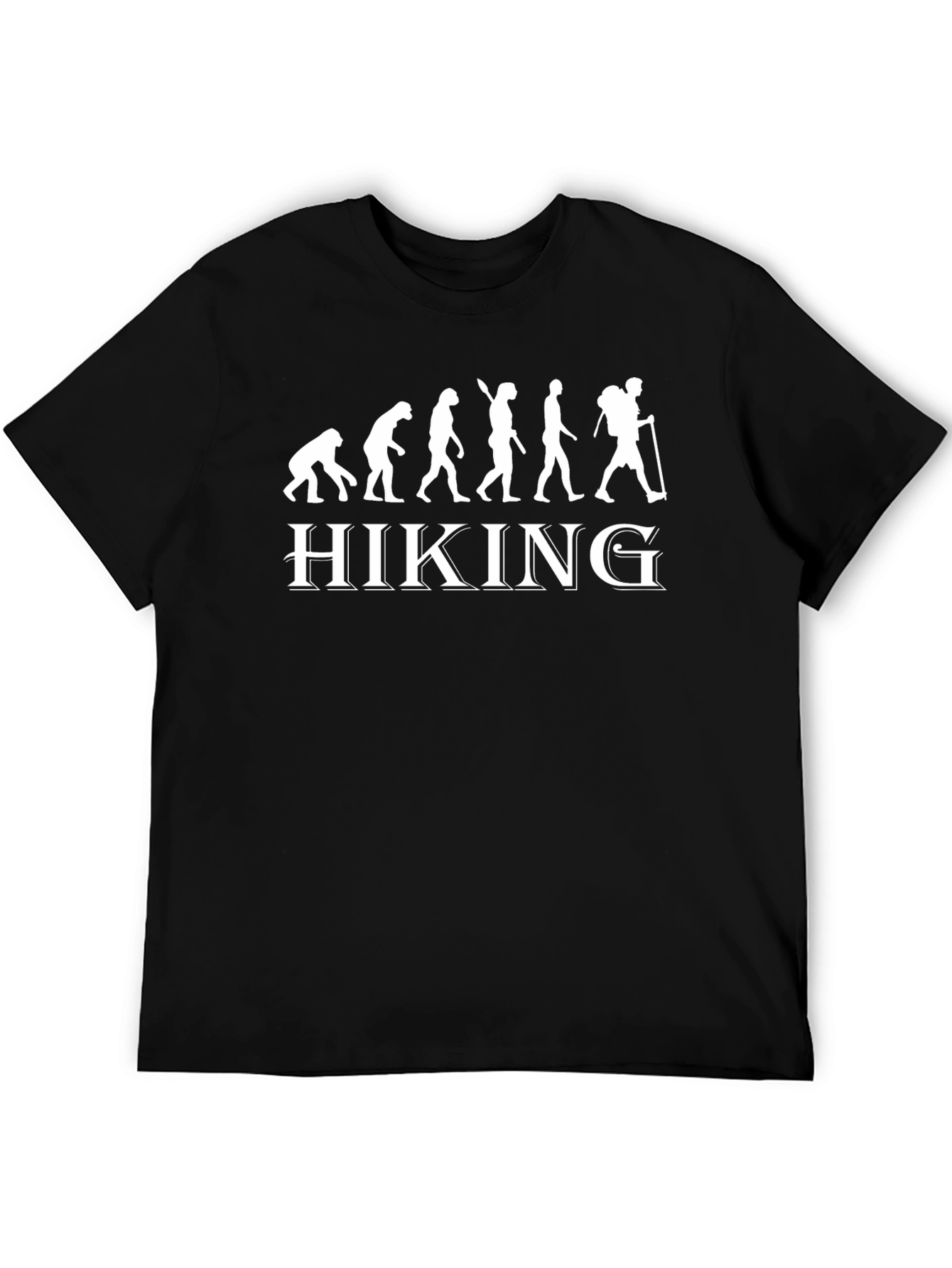 Hiking Evolution Graphic Tee - Black Cotton T-Shirt