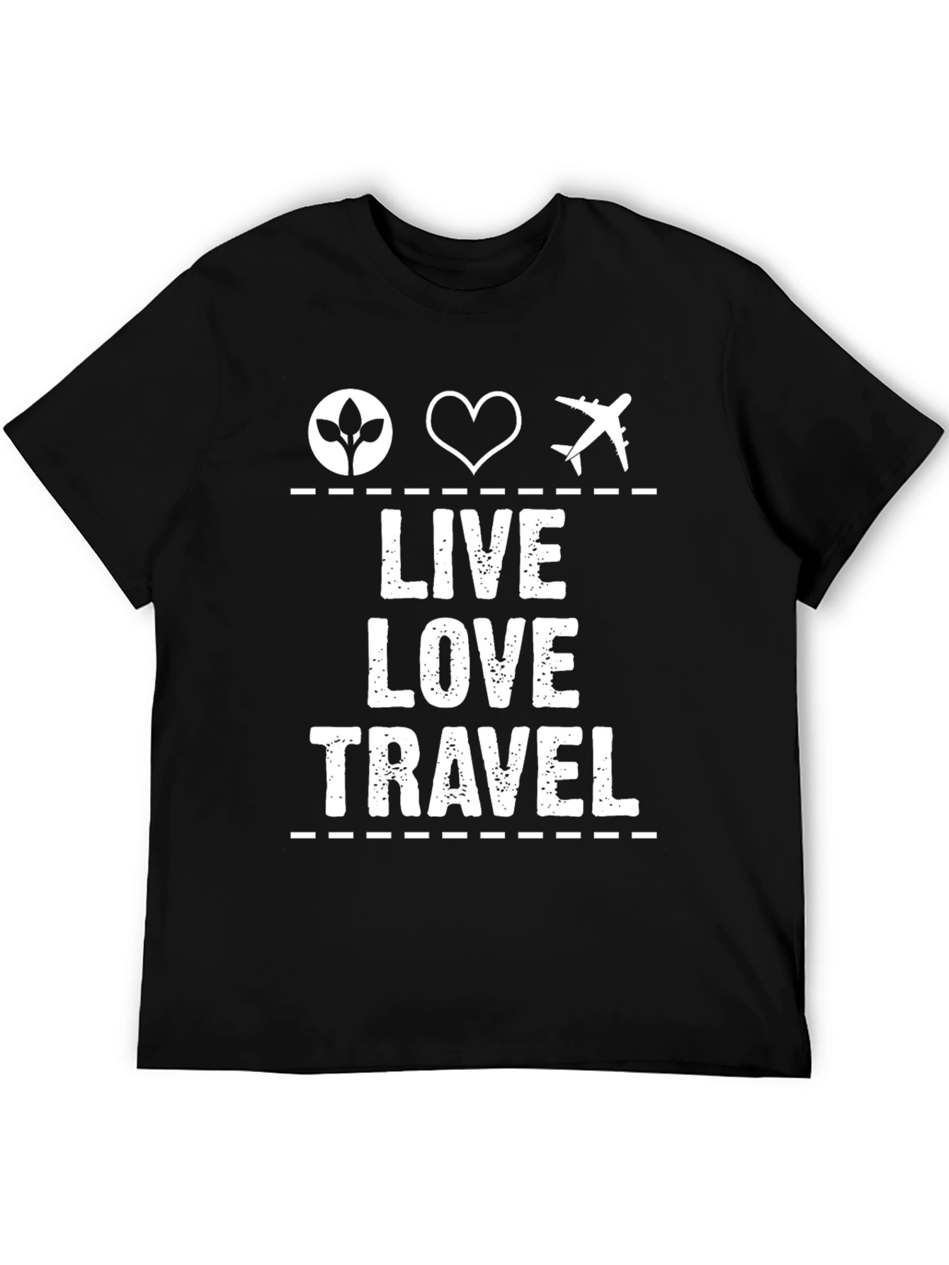Live Love Travel Black Graphic Tee Shirt