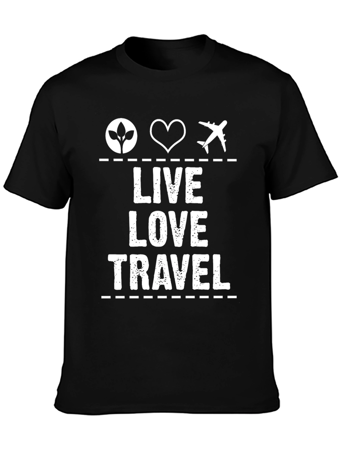 Live Love Travel Black Graphic Tee Shirt