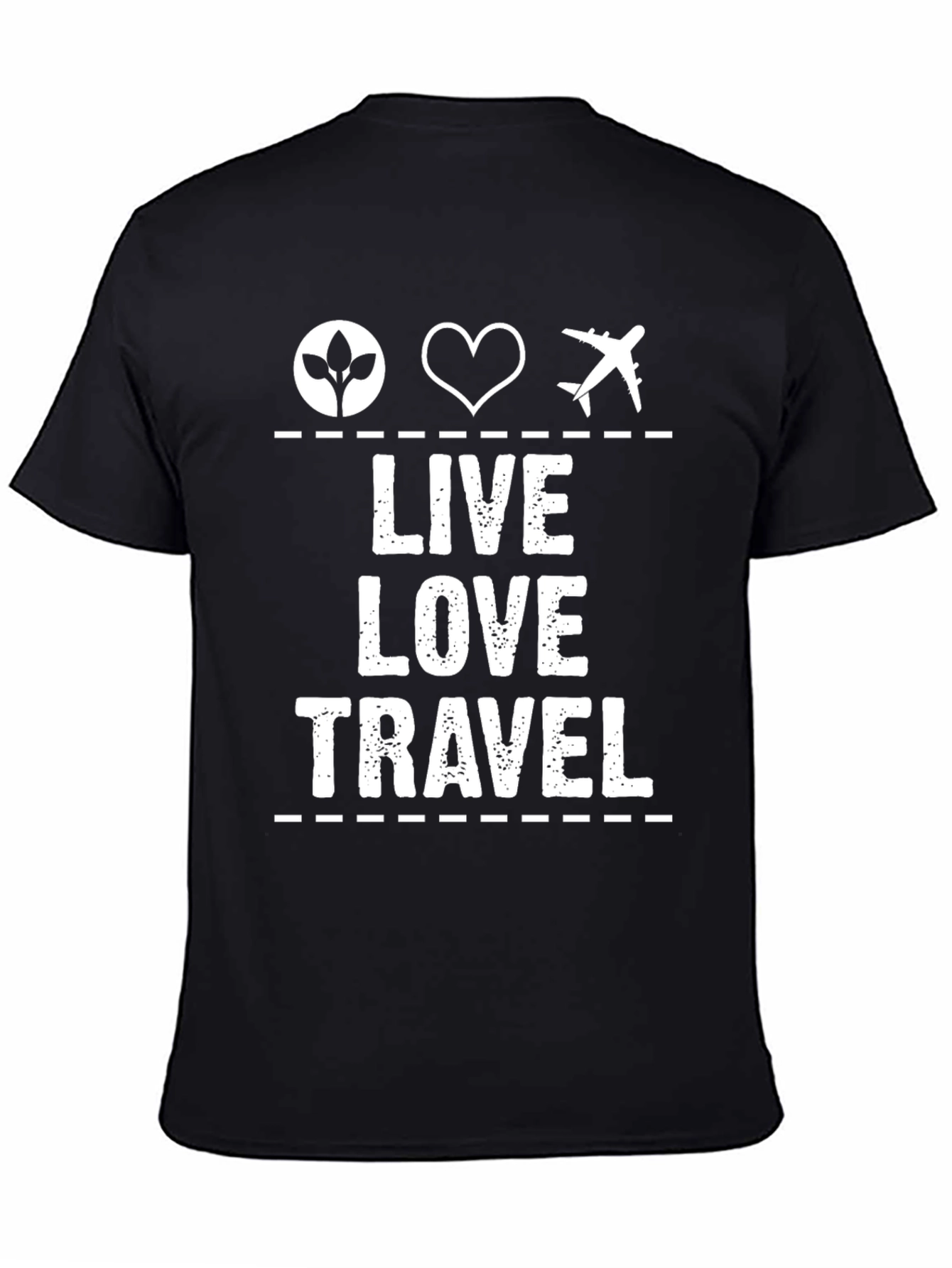 Live Love Travel Black Graphic Tee Shirt
