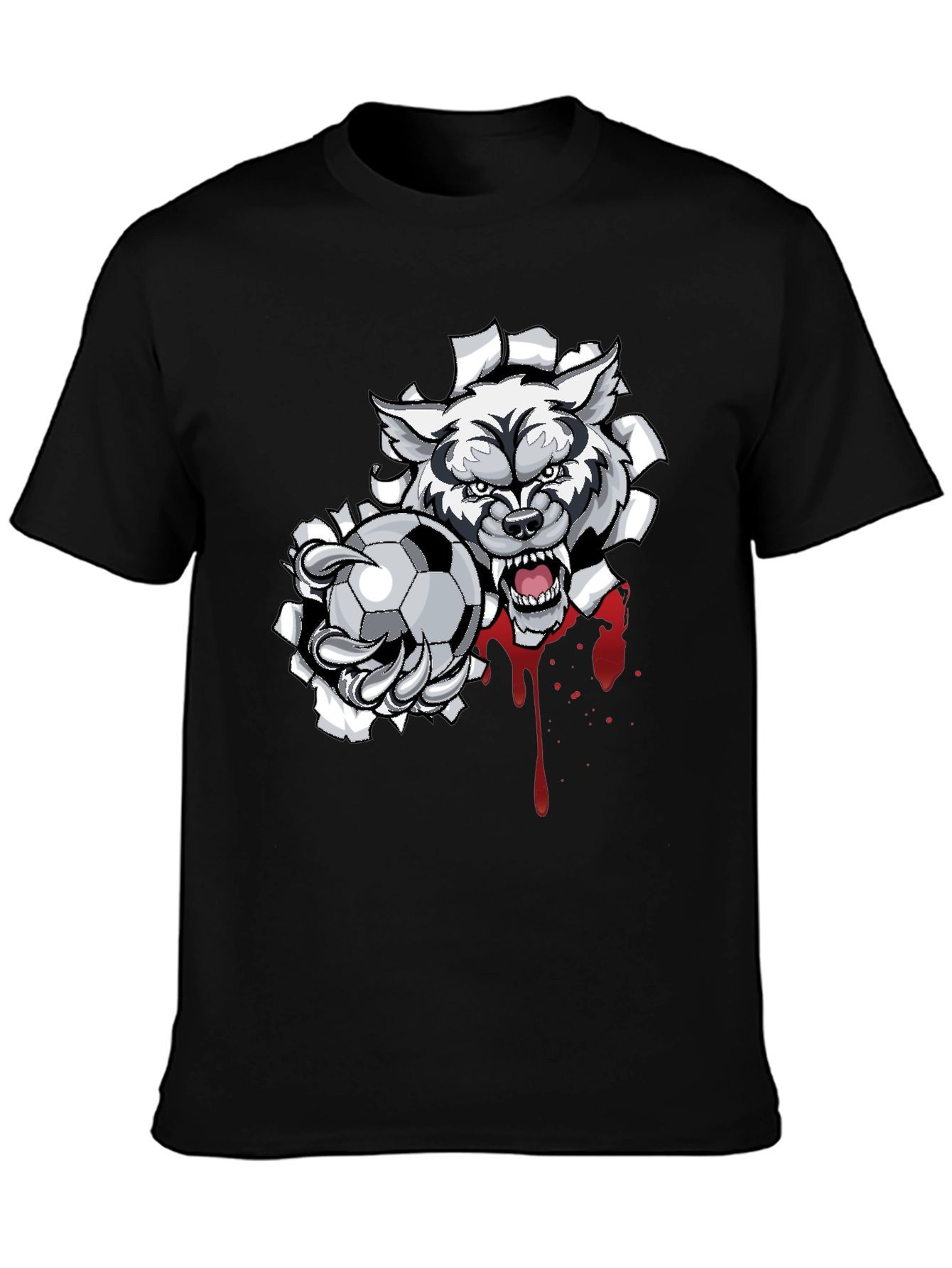 Wolf Soccer T-Shirt - Fierce Graphic Tee
