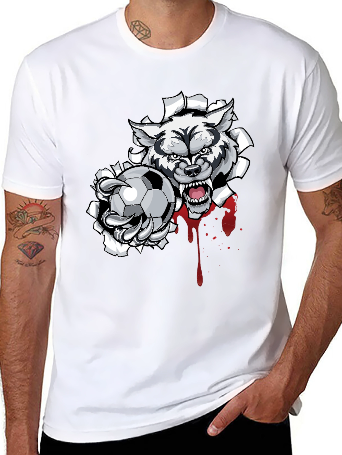 Wolf Soccer T-Shirt - Fierce Graphic Tee