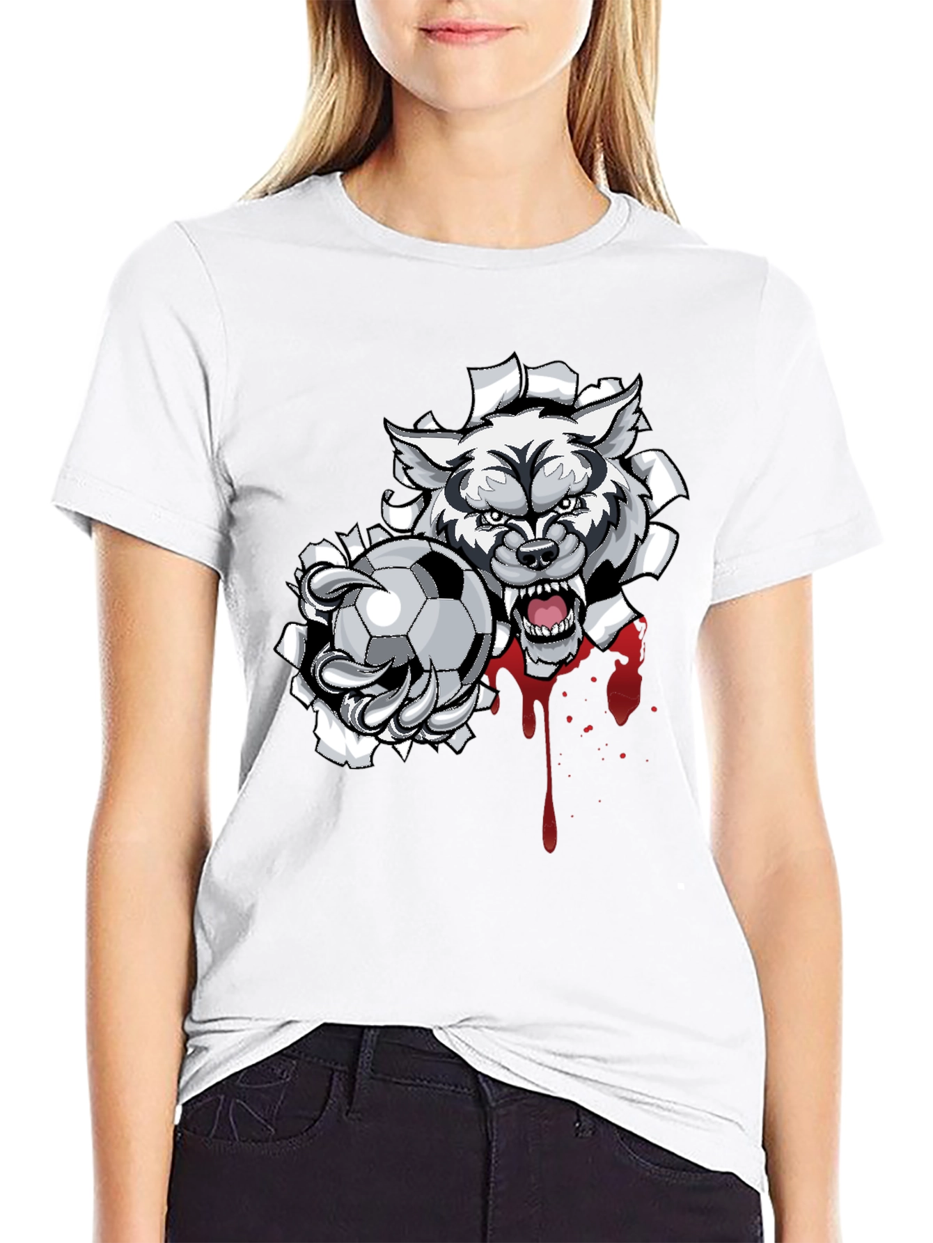 Wolf Soccer T-Shirt - Fierce Graphic Tee