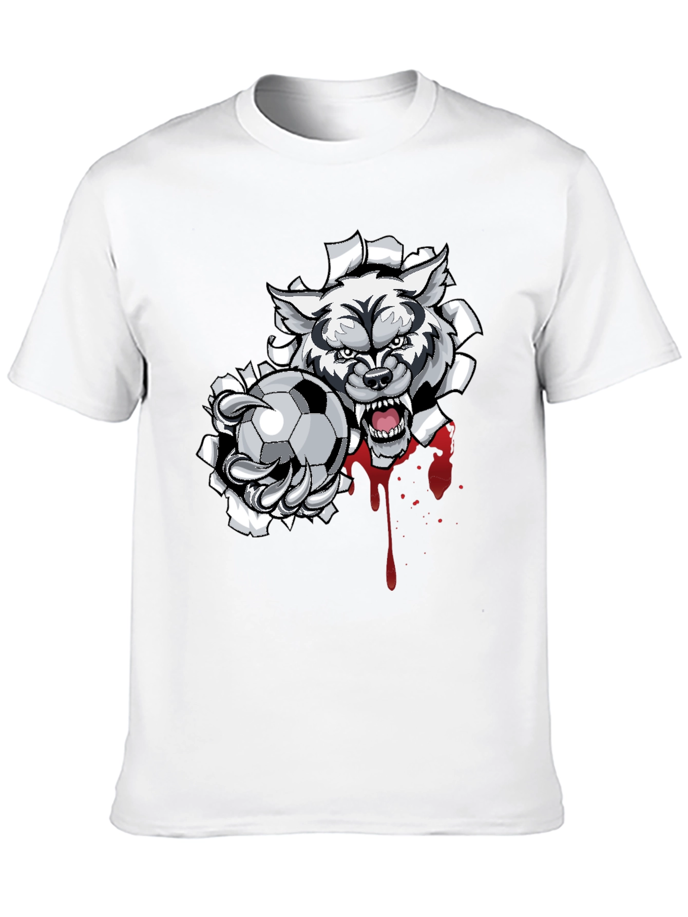 Wolf Soccer T-Shirt - Fierce Graphic Tee